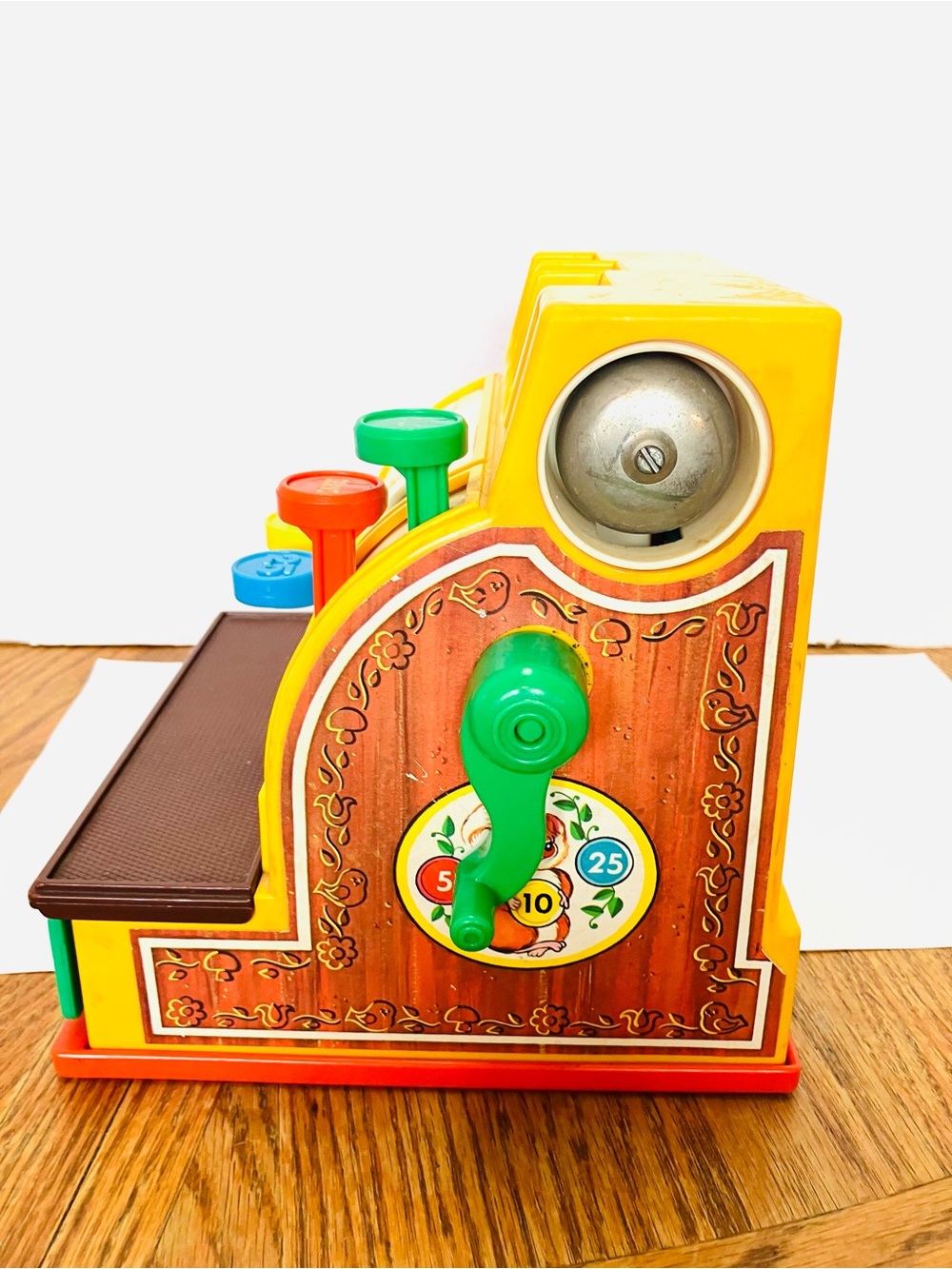 Fisher Price 1974 Toy Cash Register Works Has 7 Coins Minor Marks Read - Picture 6 of 12